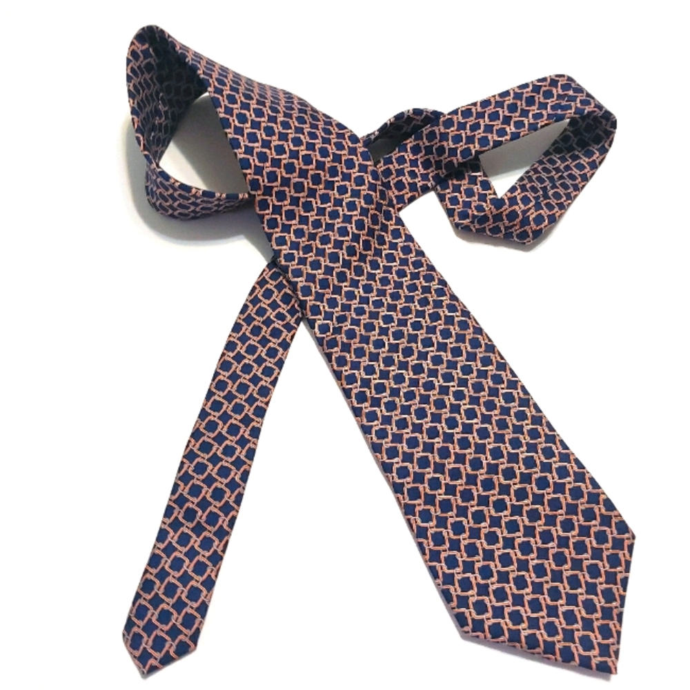 BROOKS BRO Blue & Orange chain links tie